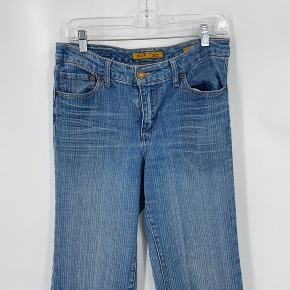 Seven 7 Flare Jeans Distressed Stretch Denim Cotton Blend Women's Size 8 - Picture 4 of 14
